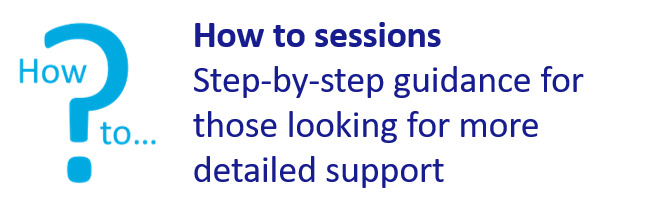 how to sessions - step by step guidance for those looking for more detailed support